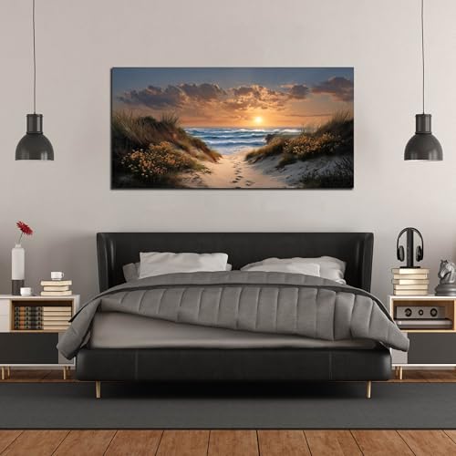 Ouzzlie Landscape Wall Art Brown Art for Living Room - color: Brown, size: 59"L x 29"W