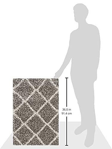 SAFAVIEH Hudson Shag Accent Rug 2'x3', Soft Plush Grey & Ivory SGH281B - color: Grey/Ivory, size: 2' x 3' (Rectangular)