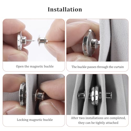 ZENGLU Magnetic Curtain Closer for Home Office Bedroom, 8Pairs Strong Magnets, No Need for Drilling, Easy to Install