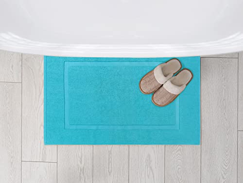 Utopia Towels Cotton Bath Mat, 21x34 in, 2 Pack, Turquoise - color: Turquoise, size: 2 Bath Mats