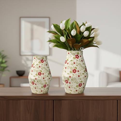 Green Chinoiserie Ceramic Vase, 11 Inch Tall - color: Green, size: 11 inch
