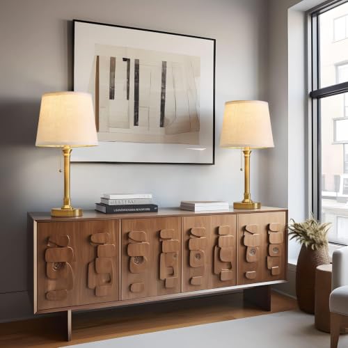 Oneach 19.5” Brass Gold Small Table Lamps Set of 2 for Living Room Bedroom - color: Gold