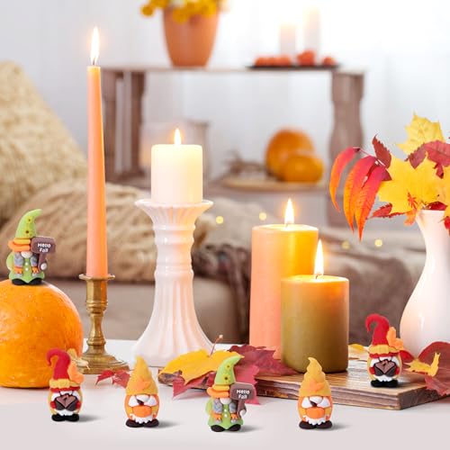 30 Pcs Fall Mini Gnomes Figurines, Thanksgiving Miniature Gnome Ornaments - color: Thanksgiving, size: 30 Pcs