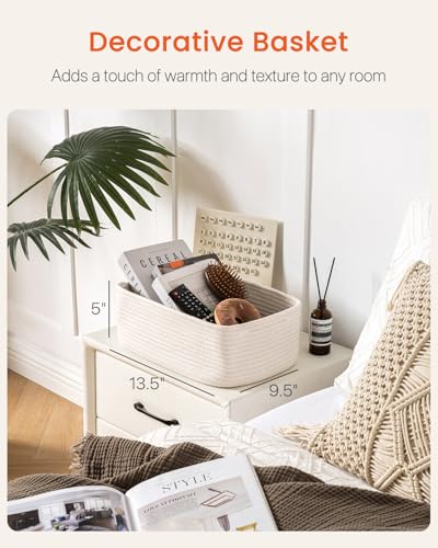 KALLAX Small Woven Storage Basket for Organizing, 13.5x9.5x5 inches, 3 Pack - color: Off White, size: 13.5"L x 9.5"W x 5"H