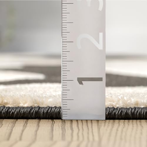 Beige Black Swirl Modern Area Rug – 6' x 9' – Contemporary Abstract Design – Terra Collection – Non-Shedding, Fade-Resistant, Easy to Clean – Durable for High Traffic Areas – Living Room & Bedroom - size: 6' x 9' (Rectangular)