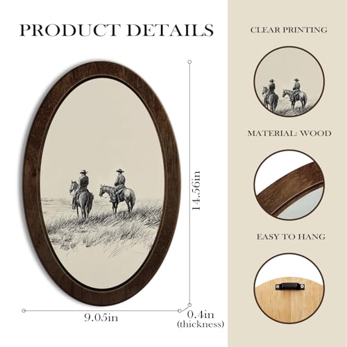 YZSLA Vintage Western Cowboy Framed Wall Art Decor,Vintage Western Decor - color: Cowboy