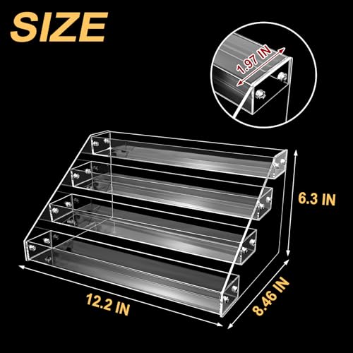 12in 4 Tier Acrylic Riser, Clear Display Organizer, Cupcake Stand & Shelves
