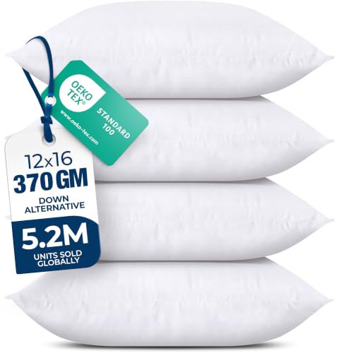 Utopia Bedding Throw Pillows, Decorative 12x16 Pillow Inserts, Set of 4 - size: 12x16 Inch