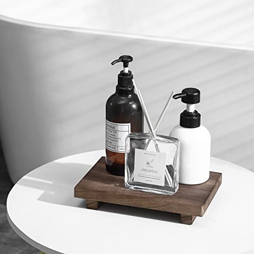 Wood Bathroom Tray Farmhouse Decor Kitchen Soap Holder, 9"x6" Walnut - color: Walnut, size: 9" x 5.9" x 1.6"