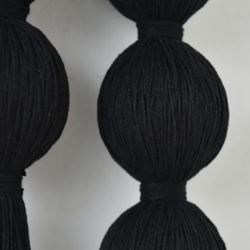 Jakalin Macrame Wall Hanging Black Boho Tassel Fiber Wall Art 19.6"Lx15.7"W - color: Black