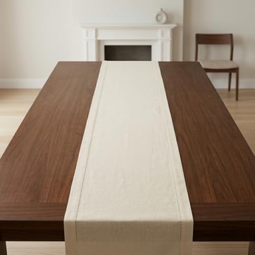 Urban Villa Table Runner Cotton Heavier Quality 14x72 Ivory - color: Ivory, size: 14" x 72"