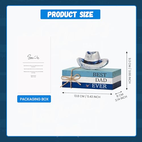 Smile Best Dad Ever Wooden Table Decor Dad & Cowboy Hat Desktop Signs - Father's Day Tabletop Decorations for Home Office Shelf - Gift for Dad, Husband, Grandpa - style: Dad