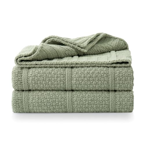 Amélie Home Chenille Knit Throw Blanket, Sage Green 50"x60" - color: Sage Green, size: 50" X 60"