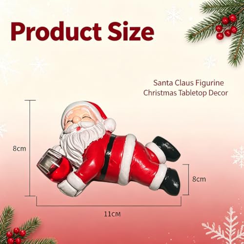 Santa Christmas Resin Figurines Hold Red Wine Lie Pose Xmas Statue - color: Xmas Styl 13