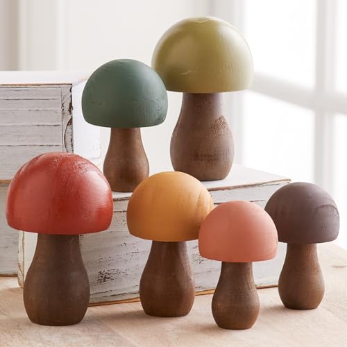Your Heart's Content Wood Mushrooms, Set of 6 (Woodland Paint 6) - color: Woodland 6