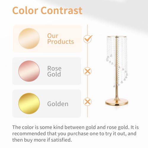 NUPTIO Tall Centerpiece for Table, Gold, 27.6", 2 Pcs - color: Gold, size: 2 Pcs 27.6 in