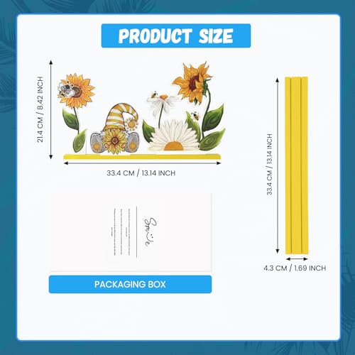 Smile Summer Indoor Decorations Wooden Decor, Sunflower Gnome, Sign for Home Tabletop Centerpiece Mantel Shelf Fireplace - style: Summer Sunflower