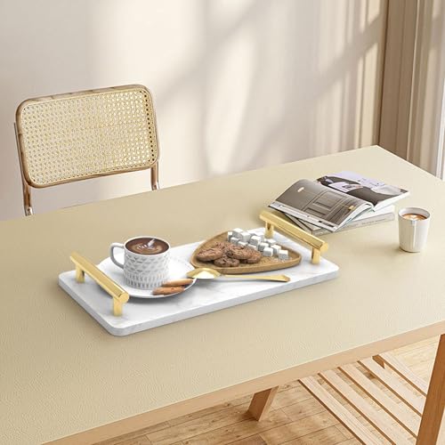 XZHXFX Marble Bathroom Tray with Gold Handles,Small, - color: Gold, size: 10.6" x 4.7" x 2"