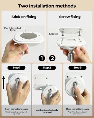 4 Pack Spot Lights Indoor Led Spotlight, Rechargeable Battery Wireless Up Lights Indoor Timer Remote, Small Dimmable Uplight for Plants Display Painting Dartboard Artwork Portrait Closet