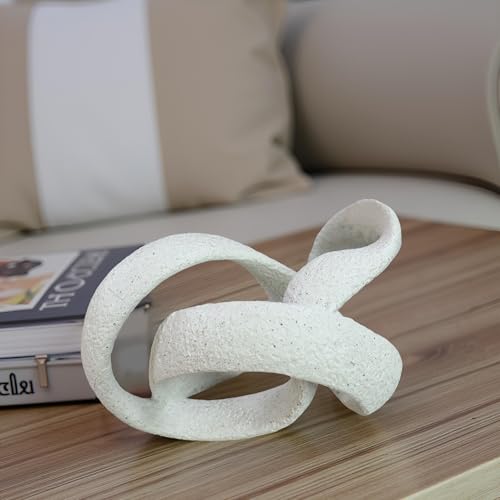 Modern Abstract Geometric Decorative Sculpture, Boho Knot Sculptures, Home Decor, Coffee Table Statues, Modern Shelf, Shelf Top Decor Aesthetics, Dining Living Room Desk Decor - color: 7.68"light Gray