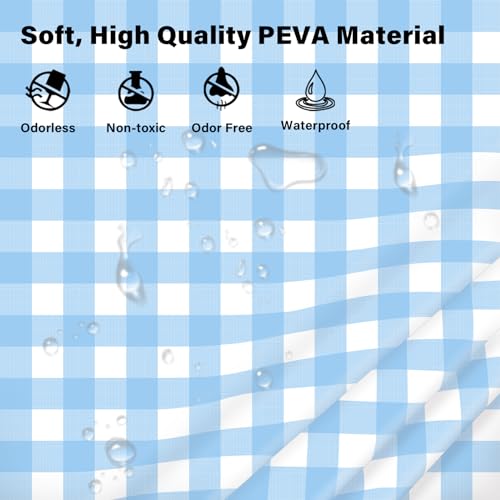 Mulbozy 2 Pcs Blue Gingham Tablecloth 54×108in, Blue Checkered Table Cloth - color: Checkered-light Blue, size: 54" X 108" Rectangle