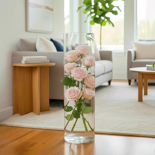 Liotww Extra Large Clear Plastic Flower Vase, Acrylic Cylinder Floor Vases - color: Xxl 3 Clear-f