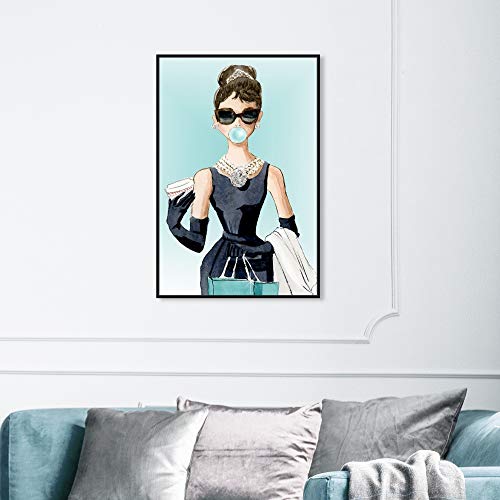 The Oliver Gal Artist Co. Abstract Wall Art Canvas - size: 36"L x 24"W, style: Black Frame