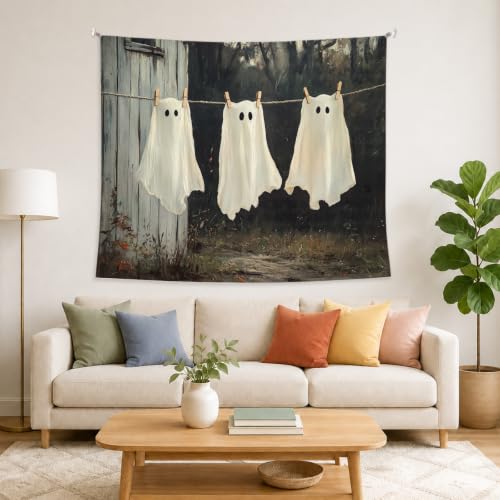 AHNWICNR Ghost Halloween Tapestry, Dark Spooky Ghost Wall Hanging Decor - color: Ghost Halloween