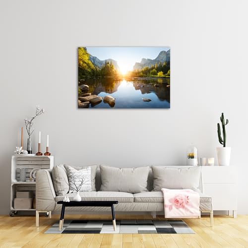 SKASNFAI Mountain Landscape Wall Art Sunrise Canvas Wall Decor Nature Pictures Wall Decor Forest Poster Framed for Living room Bedroom (16x24 inch) - color: Forest 01, size: 16"L x 24"W