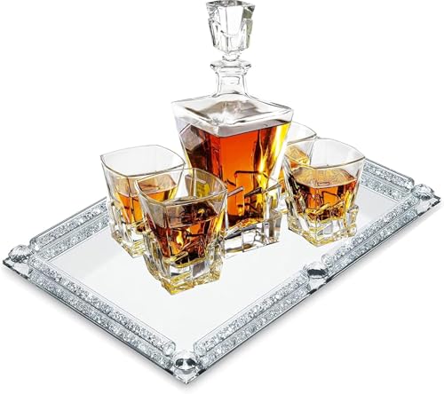 Large Crystal Tray, 15.7"x11.8" Silver Rectangular Perfume Tray - color: Silver C