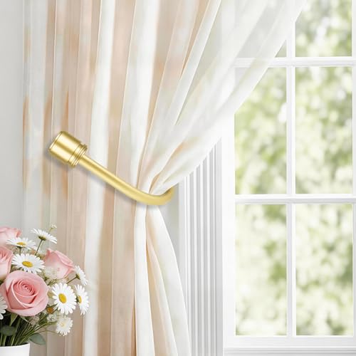 HOTOZON Curtain Holdbacks 2 Pack for Windows, Gold(1 Pair/2 Pack), Large - color: Gold, size: Large