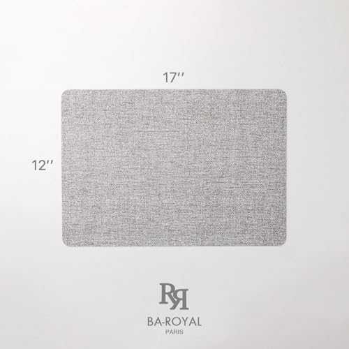 Baroyal Faux Leather Placemats Set of 4 Vinyl Washable Wipeable Table Mats for Kitchen Dining Table Heat Resistant Waterproof Modern Indoor/Outdoor Placemats Non-Slip Easy Clean Place Mats (Mid Gray) - color: C-mid Gray