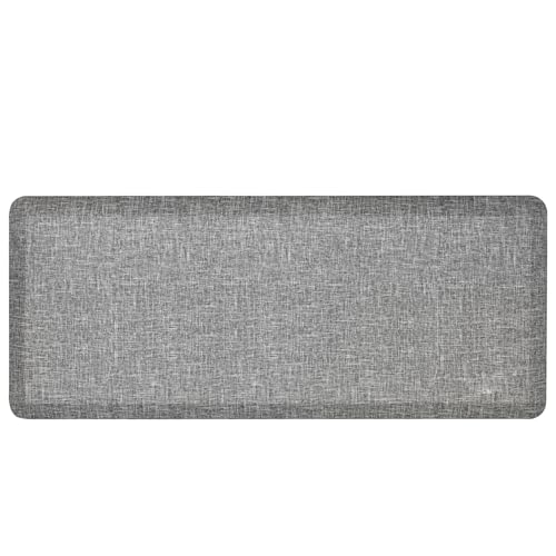 Anti Slip 3/4 inchs Anti Fatigue Kitchen Floor Mat, Ergonomic Comfort Standing Mat, Waterproof Kitchen Runner for Home, Kitchen, Office, Laundry, Garage (Light Gray, 24" x 70" -0.75") - size: 70"L x 24"W x 0.8"Th