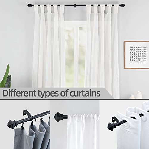 Thestoa Curtain Rods for Windows 46-78 Inch, 5/8"Black Curtain Rods 2 pack for Bedroom, Living Room, Outdoor Black - size: 32"-78"(2pack)