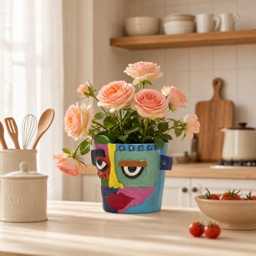 Abstract Face Planter Pot, Plant Pot for Indoor and Outdoor Plants - color: 4