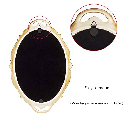 Eaoundm 14.5 x 10 inchs Smallest Oval Antique Mirror (Gold) - color: Gold