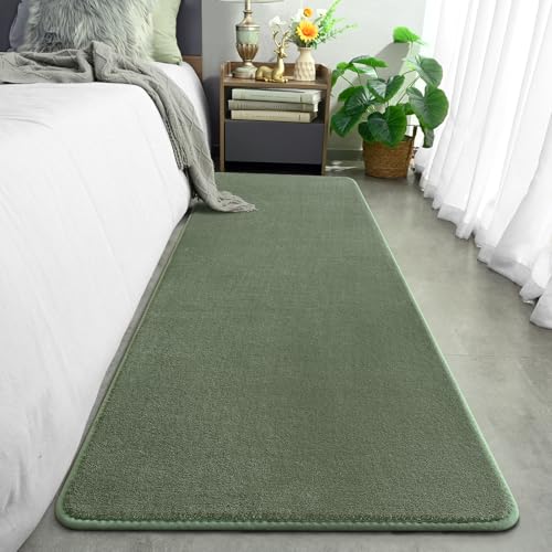 Amearea Modern Soft Hallway Runner Rug, 2x6 Sage Green Washable Runner Rugs - color: Sage Green, size: 2' x 6' (Runner)