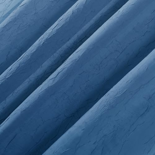 No. 918 Erica Crushed Sheer Voile Rod Pocket Curtain Panel, 51" x 84", Blue - color: Blue, size: 51"W x 84"L (Pack of 1)
