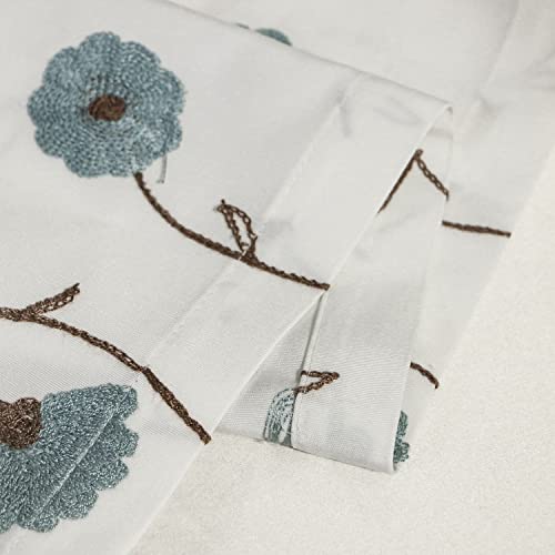 VOGOL Blue Floral Kitchen Valance, Linen Look, 52 x 18 Inches - color: Blue, size: 52"W x 18"L (Pack of 1)