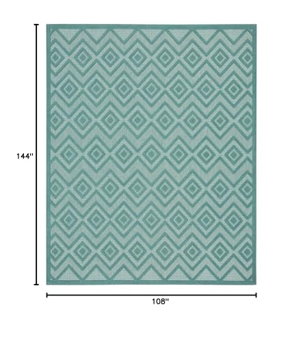 Nourison Home Versatile Aqua Teal 9' x 12' Area Rug - Easy Clean, Non Shedding, Bed Room, Living Room, Dining Room, Kitchen (9' x 12') - color: Aqua Teal, size: 9' x 12' (Rectangular)