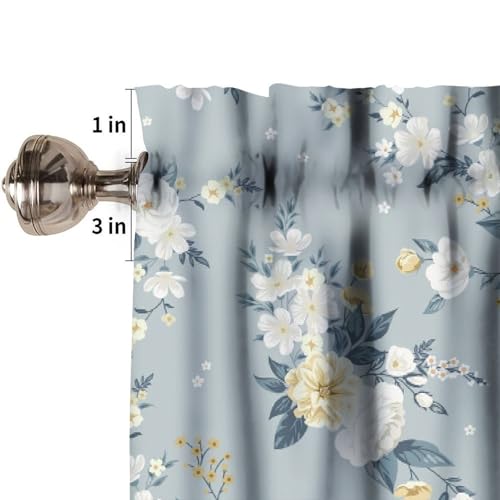 JESTRONRY Beautiful Floral Valance Curtain,Cute Spring Summer Flowers Rod Pocket Valance Window Treatments for Bedroom Kitchen Dining Room 54x18in - color: Beautiful Floral-3