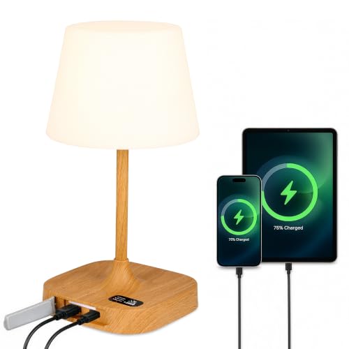 BUCASA Waterproof Shower Lamp Rechargeable Bathroom Shower Lights - color: Oak Wood Grain