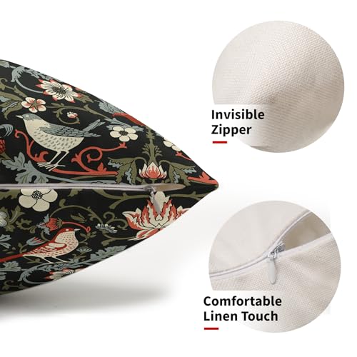 Chinoiserie Floral Bird Colorful Lumbar Pillow Covers 12X20 Set of 2 Orange Sage Green Pimpernel Flower Throw Pillow Cases Vintage Art Modern Home Decor for Couch Patio Sofa Porch - color: Floral Orange Green, size: 20" x 12" (Pack of 2)