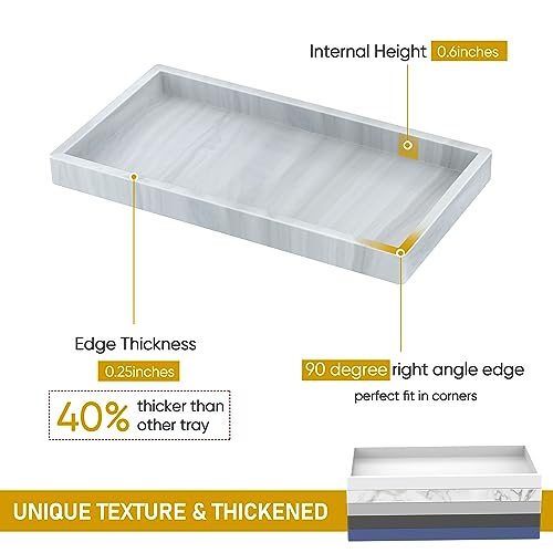 Silicone Bathroom Tray,Shatterproof Silicone Tray for Bathroom Counter - color: Marble Pattern, size: Small (7.8" x 3.9" x 0.8")