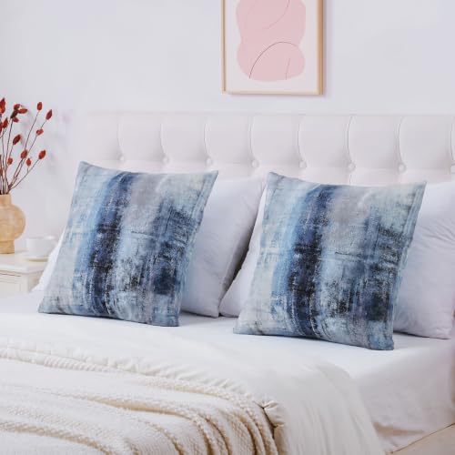 Throw Pillow Covers for Couch, 26x26 Inch, Set of 2, Grey Blue - color: Blue and Grey, size: 26" x 26" (Pack of 2)