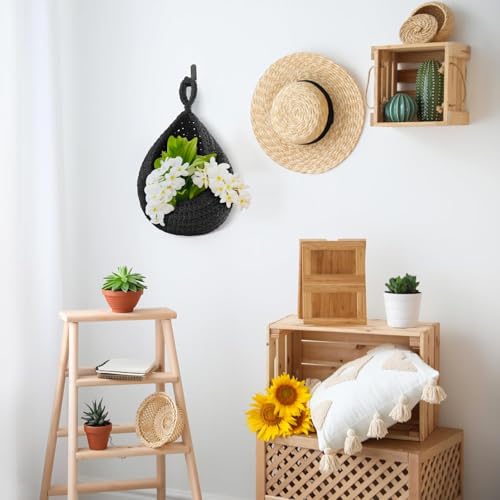 Honeydak 3 Hanging Baskets, Black, Classic Teardrop - color: Black, style: Classic Teardrop
