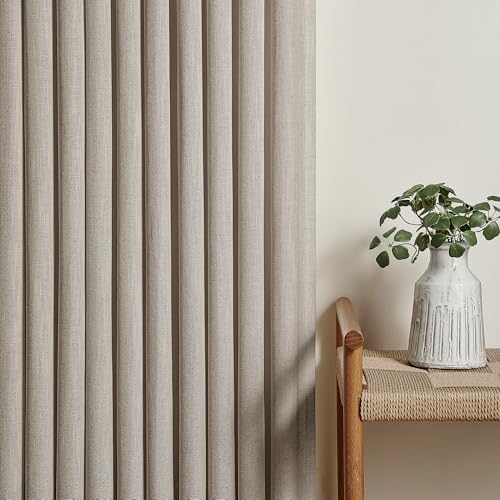 Modern Farmhouse Linen Curtains 80 Inches Long 2 Panels Set Burlywood Birch - color: Burlywood Birch, size: 40"W x 80"L (Pack of 2)