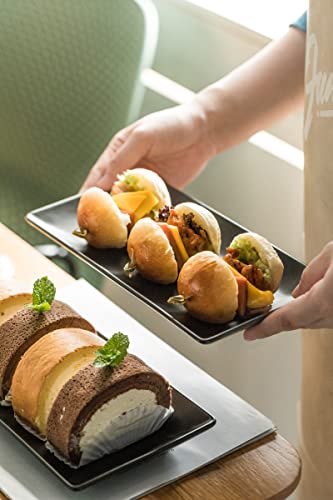 Gomakren Black Serving Platters 10 Inch Rectangular Serving Dishes Set of 4 - color: Black, size: 10 Inch (Set of 4 Platters)