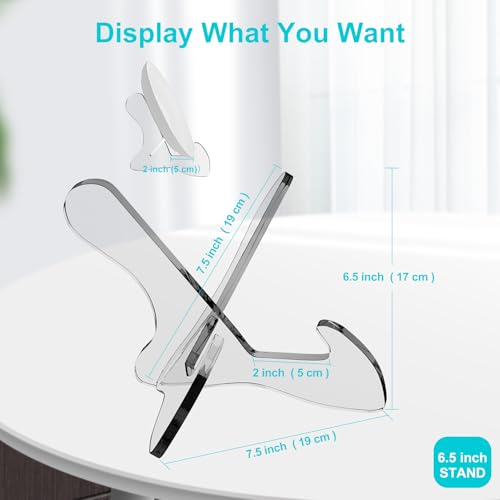 Boloyo "X Shape Acrylic Plate Display Stand, 6.5 Inch 1PC Clear Acrylic Bowl Plate Platter Dish China Porcelain Display Holder Easel Base for Home Kitchen School Art Display - color: 6.5 Inch, size: 1PC(Plate)