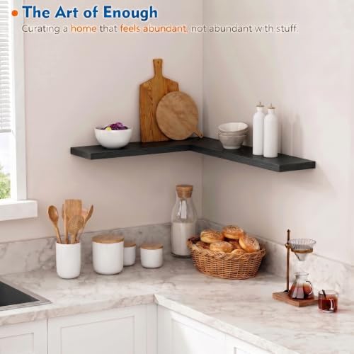 Black Floating Shelves 24 Inch, Modern Wall Hanging Book Shelf for Bedroom - color: Black, size: 24 x 8 Inch
